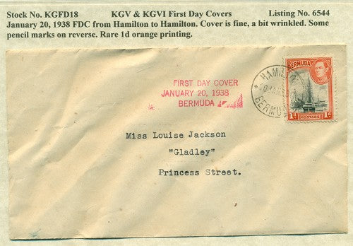 KGV & KGVI FDC Covers 1/30/1938 KG6C 18