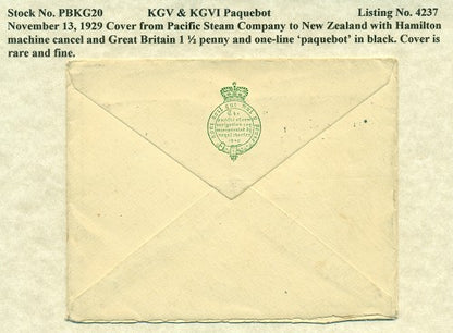 Paquebot Mail from November 13, 1929