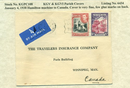 KGV & KGVI Parish Covers Hamilton January 4, 1938 KGPC 108