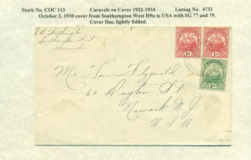 Caravels on Cover 1910-22, 113
