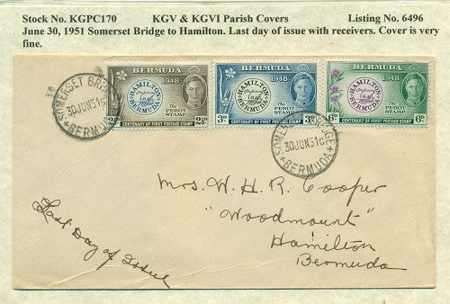 KGV & KGVI Parish Covers Somerset Bridge June 30, 1951 KGPC 170