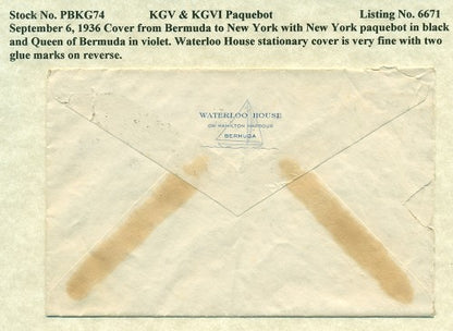 Paquebot Mail from September 6, 1936 PBM 74