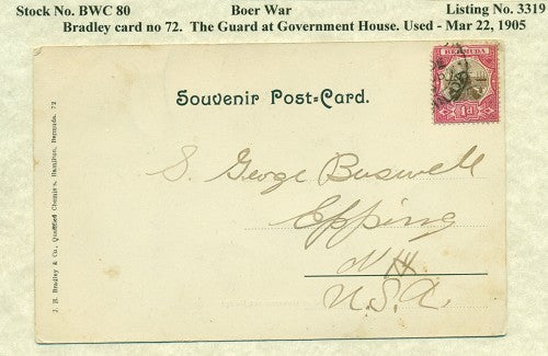 Bradley Contigent 1905 no. 72 card used