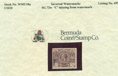 6d purple Tercentenary C Missing wmu18a