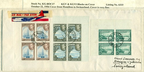 KGV & KGVI Blocks on Cover KGBC 27