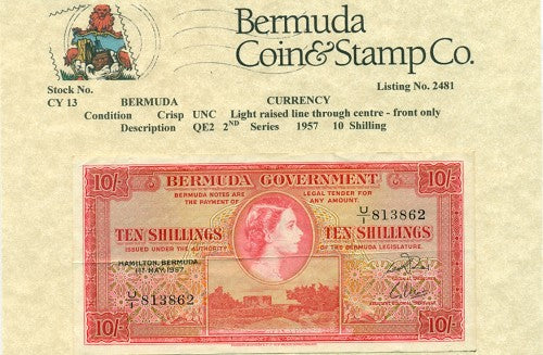 QE2   2nd series 1957 10/- Note