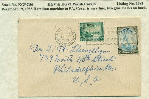 KGV & KGVI Parish Covers Hamilton December 19, 1938 KGPC 56