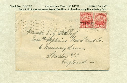 Caravels on Cover 1910-22, 22