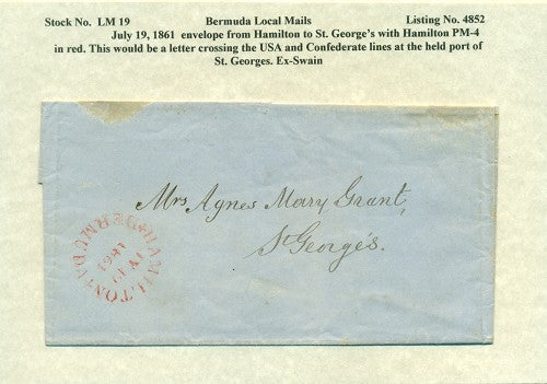 Local mail July 19, 1861 envelope