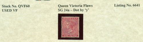 Queen Victoria Flaws dot by 'y' SG-24a QVF 60