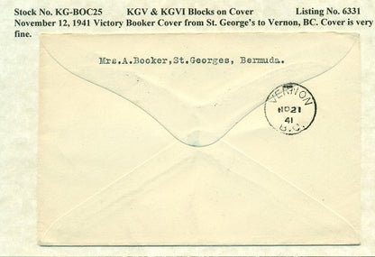 KGV & KGVI Blocks on Cover KGBC 25