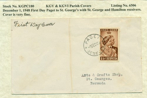 KGV & KGVI Parish Covers Paget December 1, 1948 KGPC 180