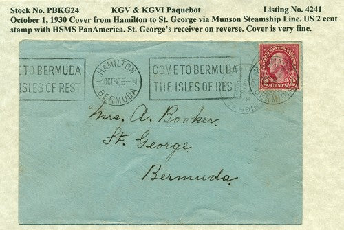 Paquebot Mail from October 1, 1930