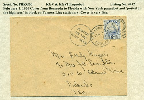 Paquebot Mail from February 1, 1936