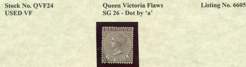 Queen Victoria Flaws Dot by 'a' SG-26 QVF 24