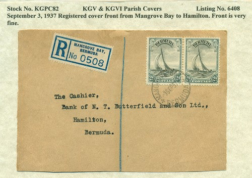 KGV & KGVI Parish Covers Mangrove Bay September 3, 1937 KGPC 82