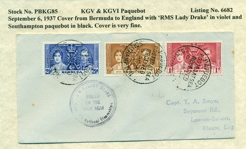 Paquebot Mail from September 6, 1937 PBM 85