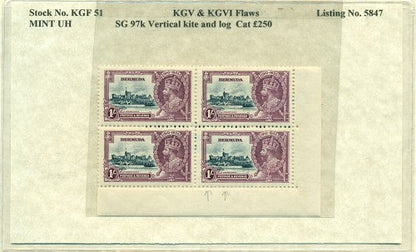 KGV & KGVI Flaws, Kite and vertical log -KGF51