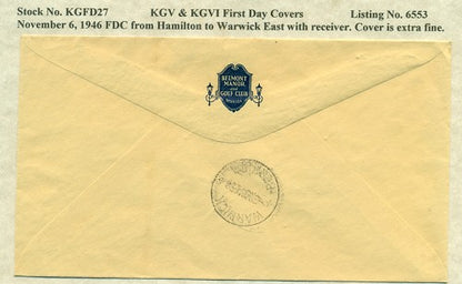 KGV & KGVI FDC Covers 11/6/1946 KG6C 27