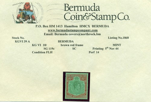 10/-  Fifth printing November 1944 -KGVI 39a